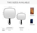 Extra Large Black Handheld Mirror with Handle alternate 2