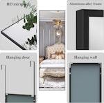 Full Length Square Mirror 106x35cm - Black alternate 2