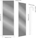 Full Length Square Mirror 106x35cm - Black alternate 7