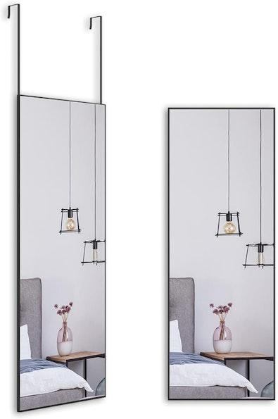 Full Length Square Mirror 106x35cm - Black cover