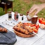 24pc Glass Spice Jars with Bamboo Lids & Labels alternate 1