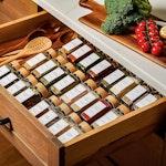 24pc Glass Spice Jars with Bamboo Lids & Labels alternate 4