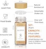 24pc Glass Spice Jars with Bamboo Lids & Labels alternate 6