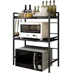 Black Microwave Shelf & Kitchen Organizer