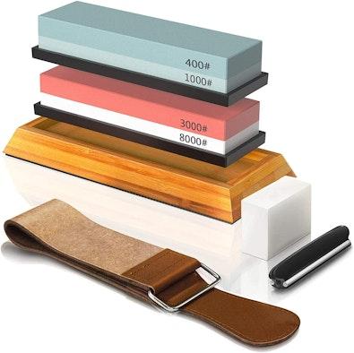 4-Sided Knife Sharpening Stone Kit 400-8000 Grit cover