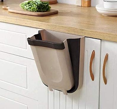 Collapsible Kitchen Door Trash Can - Beige cover