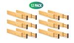 12 Bamboo Adjustable Drawer Dividers 44-55cm alternate 1