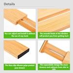 12 Bamboo Adjustable Drawer Dividers 44-55cm alternate 2