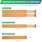12 Bamboo Adjustable Drawer Dividers 44-55cm alternate 4