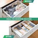 12 Bamboo Adjustable Drawer Dividers 44-55cm alternate 5