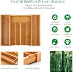 Bamboo Expandable Cutlery Tray - Natural alternate 3