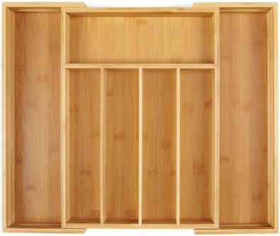 Bamboo Expandable Cutlery Tray - Natural cover