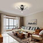 Crystal Chandelier LED Ceiling Fixture - Black alternate 2