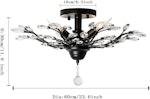Crystal Chandelier LED Ceiling Fixture - Black alternate 4