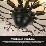 Crystal Chandelier LED Ceiling Fixture - Black alternate 7