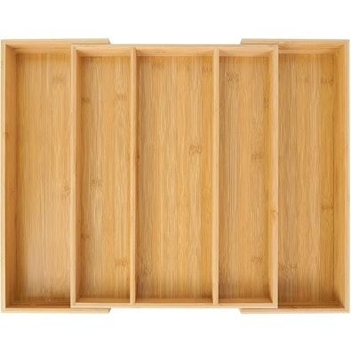 Expandable Bamboo Kitchen Drawer Organizer cover
