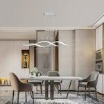 28W Modern LED Chandelier with Remote (White) alternate 1