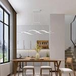 28W Modern LED Chandelier with Remote (White) alternate 2