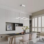 28W Modern LED Chandelier with Remote (White) alternate 8