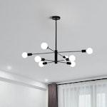 8-Light Modern Sputnik Chandelier in Black thumbnail