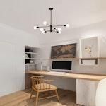 8-Light Modern Sputnik Chandelier in Black alternate 2