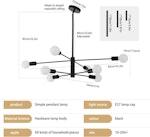 8-Light Modern Sputnik Chandelier in Black alternate 3