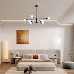 8-Light Modern Sputnik Chandelier in Black alternate 4
