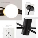 8-Light Modern Sputnik Chandelier in Black alternate 5