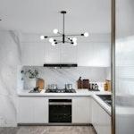 8-Light Modern Sputnik Chandelier in Black alternate 6