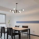 8-Light Modern Sputnik Chandelier in Black alternate 7