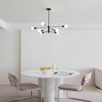 8-Light Modern Sputnik Chandelier in Black alternate 8