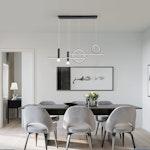 Modern 50W LED Linear Chandelier (Black) alternate 2