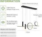 Modern 50W LED Linear Chandelier (Black) alternate 4