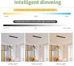 Modern 50W LED Linear Chandelier (Black) alternate 5