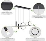 Modern 50W LED Linear Chandelier (Black) alternate 6