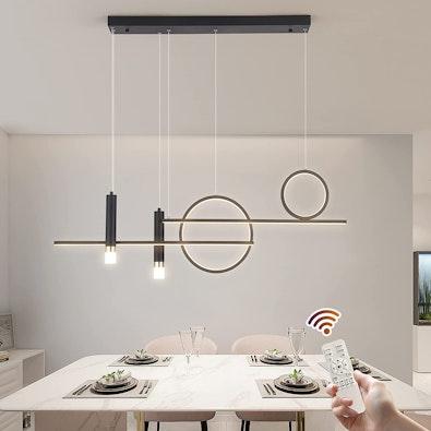 Modern 50W LED Linear Chandelier (Black) cover