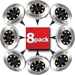 8-Pack LED Solar Pathway Ground Lights, Warm White thumbnail