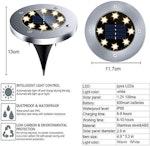 8-Pack LED Solar Pathway Ground Lights, Warm White alternate 1