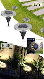 8-Pack LED Solar Pathway Ground Lights, Warm White alternate 4