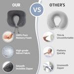 Memory Foam Neck Pillow with Luxury Bag for Travel alternate 3