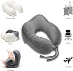 Memory Foam Neck Pillow with Luxury Bag for Travel alternate 4