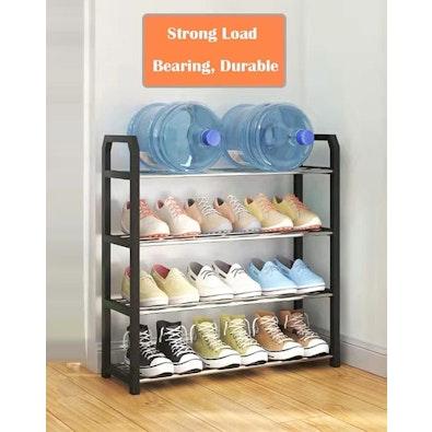 4-Tier White Shoe Rack Organizer