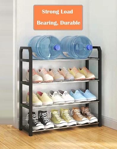 4-Tier White Shoe Rack Organizer cover