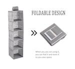 5-Tier Hanging Closet Organizer, Grey alternate 3
