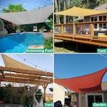 Sun Shade Sail Triangle UV Block 5x5x5m, Yellow alternate 6