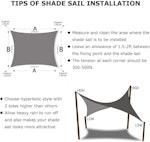 Sun Shade Sail Triangle UV Block 5x5x5m, Yellow alternate 7
