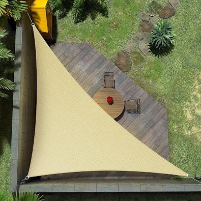 Sun Shade Sail Triangle UV Block 5x5x5m, Yellow cover