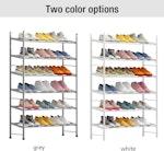 6-Tier Adjustable Metal Shoe Rack - White alternate 5