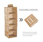 5-Tier Hanging Closet Organizer, Beige alternate 2