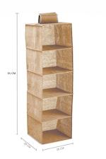 5-Tier Hanging Closet Organizer, Beige alternate 7